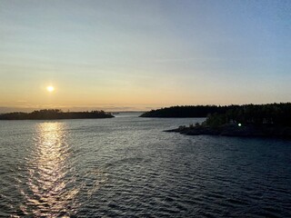 sunset over the river