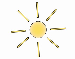 シンプルでわかりやすい黄色の太陽「黒淵あり」