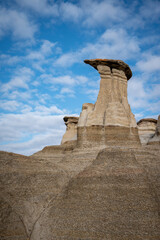 Hoodoos in the badlands of Alberta close to Drumheller. 