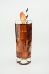 Cocktail in a glass, Cocktail isolated white background,