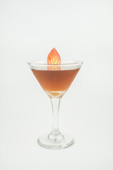 Cocktail in a glass, Cocktail isolated white background,