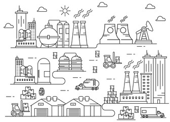 Illustration Industry area thin line vector