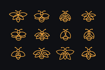 Firefly logo collection with line art style