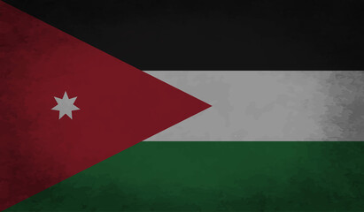 Abstract grunge flag of Jordan country. Happy independence day of Jordan.