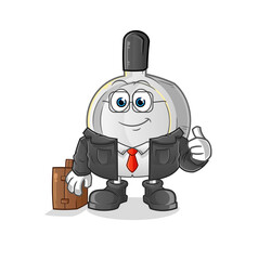 pan office worker mascot. cartoon vector