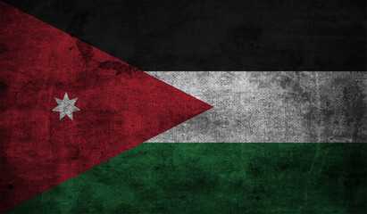 Abstract grunge flag of Jordan country. Happy independence day of Jordan.