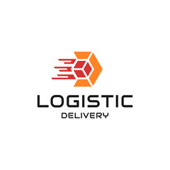 Logistic delivery, fast shipping logo design inspiration template