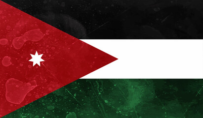 Abstract grunge flag of Jordan country. Happy independence day of Jordan.