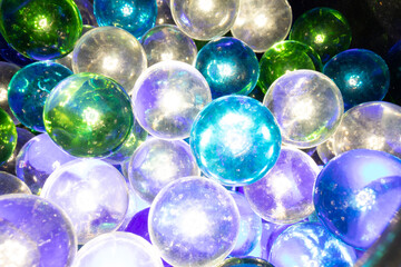 Lots of colorful glass balls