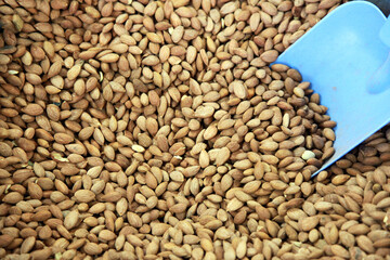 Almond nuts in the delicatessen.