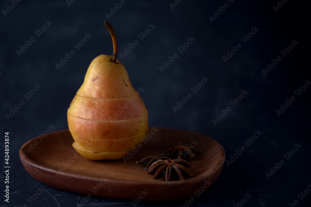 Wall mural pear on a board