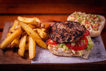 burger and fries