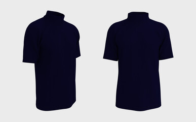 Short-sleeve turtleneck shirt, 3d rendering, 3d illustration