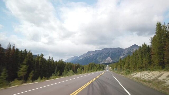 Smooth Cinematic Driving in Jasper National Park