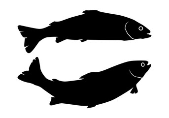 fish.fish icon vector illustration.collection of fish icon with waves