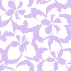 Purple Floral Brush strokes Seamless Pattern Background
