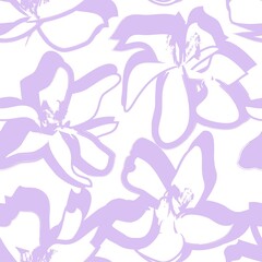 Purple Floral Brush strokes Seamless Pattern Background