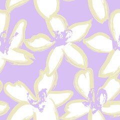 Pastel Floral Brush strokes Seamless Pattern Background