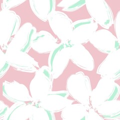 Pastel Floral Brush strokes Seamless Pattern Background
