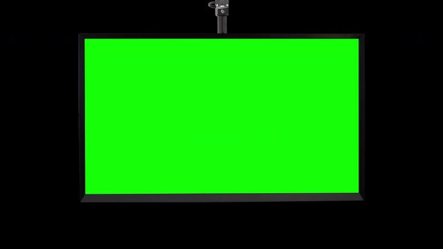 Futuristic Monitor Display Flies in from Above Transparent Background