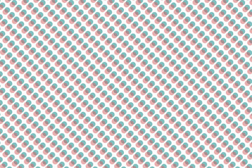 Patrón de círculos semitransparentes emparejados formando diagonales sobre fondo blanco