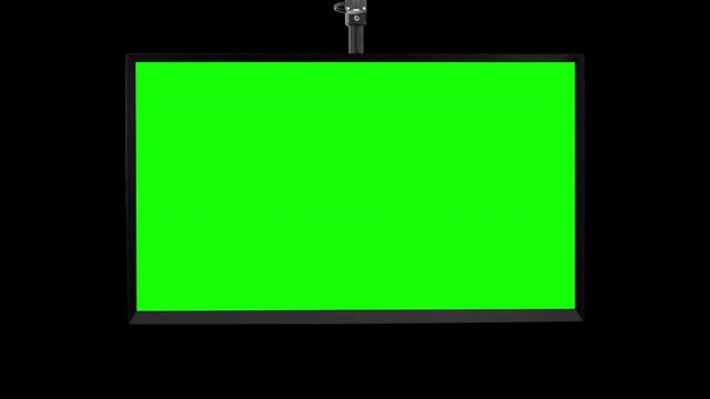 Futuristic Monitor Display with Static Flies in from Above Transparency