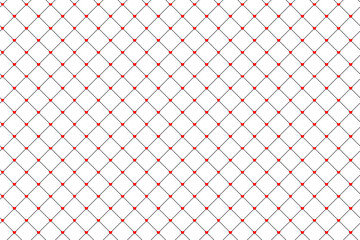 Naklejka premium Entramado de puntos rojos unidos por líneas formando una malla y sobre fondo blanco