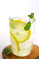 cocktail with lime and mint