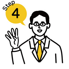 医師　医者　男性　ポップ　ステップ　4
