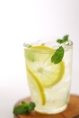 cocktail with lime and mint