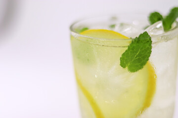 cocktail with lime and mint