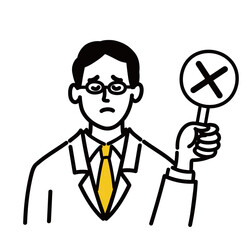 医師　医者　男性　ポップ　バツ　×　マルバツ　○×
