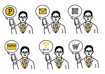 医師　医者　男性　ポップ　セット　インターネット
