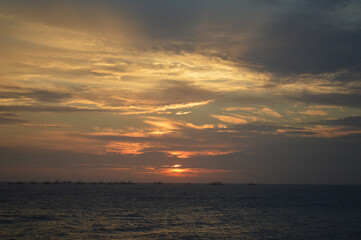 sunset on the ocean