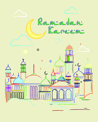 Ramadan Kareem background icon symbol vector illustration.