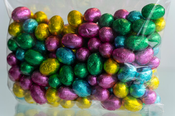 Fototapeta na wymiar Many colors together. Chocolate candies.