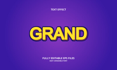 Editable text effect grand title style