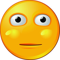 Fototapeta premium Serious or neutral emoji or emoticon vector