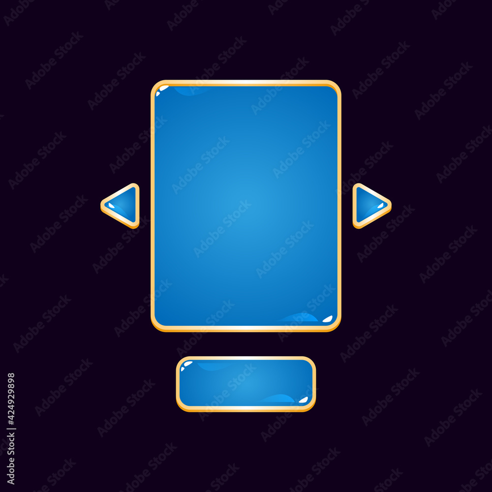 Aufkleber set of golden jelly game ui board pop up for gui asset elements vector illustration