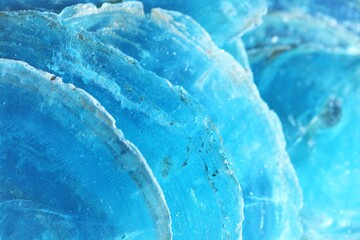 mother of pearl shell blue background.texture of the mother of pearl sea shell.Blue sea nature...