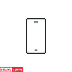 Mobile phone line icon. Simple outline style. Minimal smartphone, telephone, cell phone concept. Vector illustration isolated on white background. Editable stroke EPS 10.