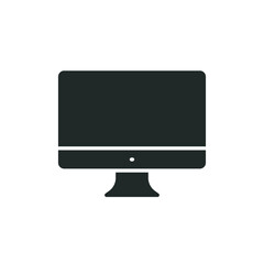 Monitor glyph icon. Simple solid style. Screen, tv, desktop computer display concept. Vector illustration isolated on white background. EPS 10.
