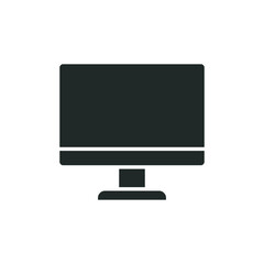 Monitor glyph icon. Simple solid style. Screen, tv, desktop computer display concept. Vector illustration isolated on white background. EPS 10.