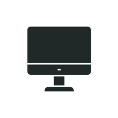 Monitor glyph icon. Simple solid style. Screen, tv, desktop computer display concept. Vector illustration isolated on white background. EPS 10.