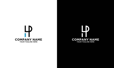 Minimalist abstract letter HP logo. This logo icon incorporate with two abstract shape in the creative process.
