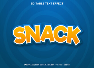 snack text effect template design with bold style and abstract background use for business brand logo and sticker