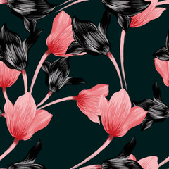 Beautiful seamless pattern with Floral background .
