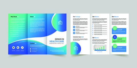 Medical or healthcare trifold brochure template