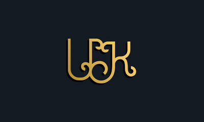 Luxury fashion initial letter UK logo.