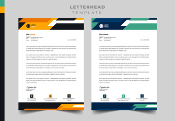 Professional and official Letterhead design template, colorful abstract letterhead, trendy letterhead template.